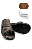 Hakiki Gerçek Deri Erkek Terlik Hafif Terlik Deri Şırıngıl Kahve