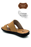 Hakiki Gerçek Deri Erkek Terlik Hafif Terlik Deri Naturel
