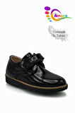 Cırtlı Okul Ayakkabısı Erkek Çocuk Klasik Okul Sünnet Düğün Ayakkabı Rugan Siyah