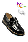Köprü Tokalı Model Erkek Çocuk Okul Ayakkabı Rugan Siyah