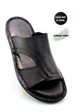Hakiki Gerçek Deri Erkek Terlik Hafif Terlik Deri A Siyah