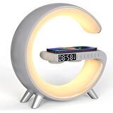 Kaliko Kablosuz Şarj Cihazı Işıklı Iot Bluetooth Hoparlör - Gri (Yurt Dışından)