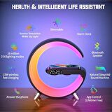 Kaliko Kablosuz Şarj Cihazı Işıklı Iot Bluetooth Hoparlör - Gri (Yurt Dışından)