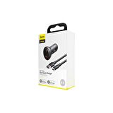 Kaliko Dijital Ekranlı Qc. 2Xusb 45W Type-C Kablolu Araç Şarjı-Siyah Tzccbx-B0G