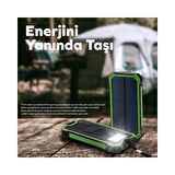 Kaliko Güneş Enerjili Solar Powerbank 10000 Mah Led Işıklı Taşınabilir Şarj Cihazı Turuncu