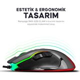 Kaliko Smx-G38 Claw Usb 8 Makro Tuşlu 7200Dpi Rgb Ledli Oyuncu Mouse