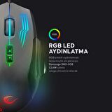 Kaliko Smx-G38 Claw Usb 8 Makro Tuşlu 7200Dpi Rgb Ledli Oyuncu Mouse