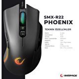 Kaliko Smx-R22 Phoenix Siyah 7 Tuşlu Rgb 7200Dpi Gaming Oyuncu Mouse