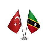 Saint Kitts Ve Nevis İkili Masa Bayrağı