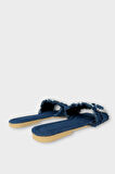 Kadın Püskül Detay Tokalı Denim Terlik LACİVERT