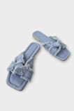 Kadın Püskül Detay Çapraz Denim Terlik MAVİ