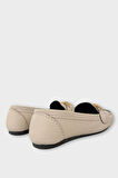 Kadın Tokalı Yumuşak Babet Ayakkabı BEJ