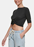 Dkny Jeans Bisiklet Yaka Düz Siyah Kadın T-Shirt E22FLHVX
