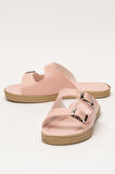 Kadın Çift Bant Ayarlanabilr Tokalı Terlik PUDRA