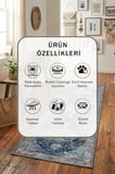 A-26 Modern Dijital Baskı Yıkanabilir Kaymaz Yolluk Halı Mor
