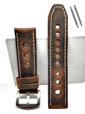 Tissot & Fossil & Panaray  Uyumlu Crayz Hakiki  Deri  24 mm  KAHVERENGİ