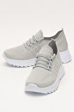 Kadın Ortopedik Taban Triko Günlük Spor Ayakkabı GRİ