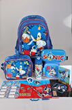 YENİ SEZON LİSANSLI SONIC FULL+FULL KIRTASİYE SETİ "ANAOKUL ÇANTASI, BESLENME ÇANTASI VE KALEM ÇANTASI,MATARA,BESLENME KABI"