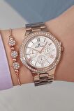 Daniel Klein Çelik Bilezik Rose Gold Taşlı Kadın Kol Saati + Zirkon Taşlı Bileklik