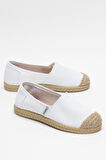 Kadın Keten Babet Ayakkabı BEYAZ