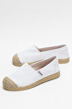 Kadın Keten Babet Ayakkabı BEYAZ