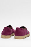 Kadın Keten Babet Ayakkabı BORDO