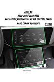 Audi Q8 2020 2021 2022 2023 Multimedya ve Alt Kontrol Panel Uyumlu Nano Ekran Koruyucu
