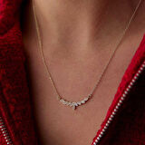 Taşlı Lotus Yaprak Kolye