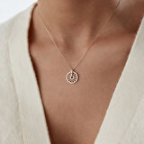 Halka Papatya Taşlı Kolye