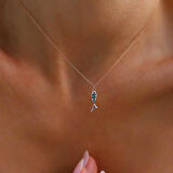 Mavi Umut Balık Kolye