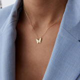 Kumlu Taşlı Kelebek Kolye