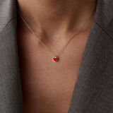 3D Kırmızı Mine Kalp Kolye