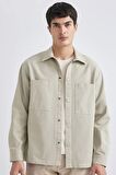 DeFacto Relax Fit Polo Yaka Gömlek Ceket B4523AX24SPBG620
