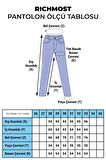 Damla Taşlı ve Paçaları Dikişsiz Bitişli Yüksek Belli Kadın Kot Pantolon Kar Açık Mavi Denim Jean
