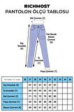 Bacakları Yırtıklı ve Yüksek Belli Astarsız Cepli Boyfriend Kadın Kot Pantolon Jean Orta Mavi Denim