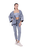 Bol Kalıplı ve Orta Boylu Kemersiz Rahat / Oversize Kadın Kot Kimono Açık Mavi Denim Dört Mevsim