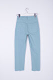 Paçaları Dikişsiz ve Yüksek Belli Cepli Astarsız Kadın Kot Pantolon Mom Fit Jean Aqua Mavi Denim