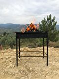 40x60 saç ızgaralı 75 cm geçmeli ayaklı Demir Özel İmalat Mangal