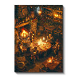 Maceraperestler Hanı - Şömine Işığında Anime Kanvas Tablo