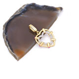 Ajda Charm Çelik Altın Kaplama Kadın Taşlı Kalp Model-CHR-126