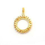 Tam Altın Çerçeveli Kolye​ Ucu Altın Kaplama-TGR-609