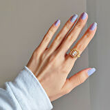 Çelik Baget Yüzük Altın Kaplama YZK-2023