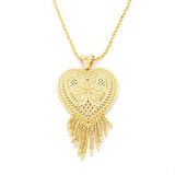 Altın Kaplama Hint Model Desenli Kolye KLY-655