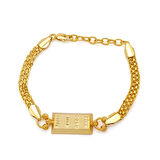 İmitasyon Altın Kaplama Hazır Zincir Desenli  Külçe Bileklik BLK-1152