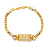 İmitasyon Altın Kaplama Örgü Desenli Külçe Bileklik BLK-1154