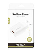 MobiLX M-01 iPhone 11–14 Pro Max Uyumlu 2.1A USB Şarj Adaptörü + Lightning Kablo