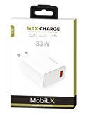 MobiLX M-17 33W Turbo Hızlı Şarj Adaptörü + Type-C USB Kablo | QC 3.0 Destekli