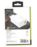 MobiLX M-17 33W Turbo Hızlı Şarj Adaptörü + Type-C USB Kablo | QC 3.0 Destekli
