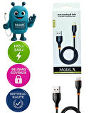 MobiLX MU-08 2.4A Silikon USB to Lightning Hızlı Şarj ve Data Kablosu (1m)