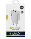 MobiLX 38W Hızlı Şarj Başlığı – PD20W + QC18W Çift Çıkışlı